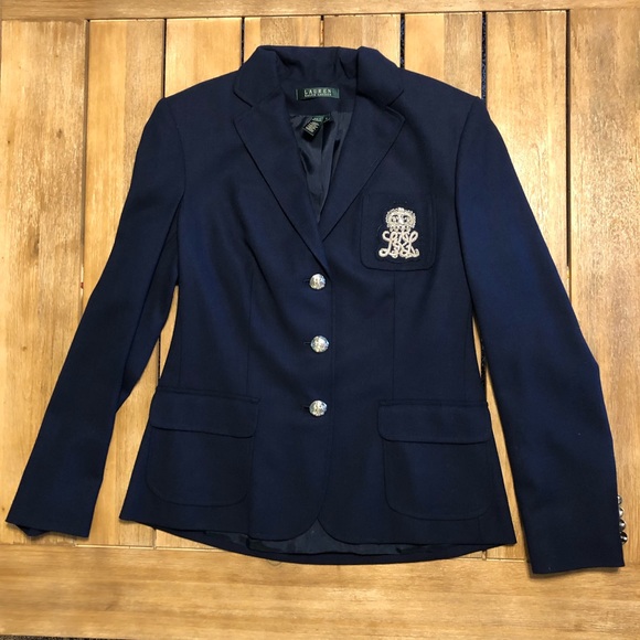 SOLD Ralph Lauren Vintage Navy Ladies’ Blazer - Picture 4 of 8